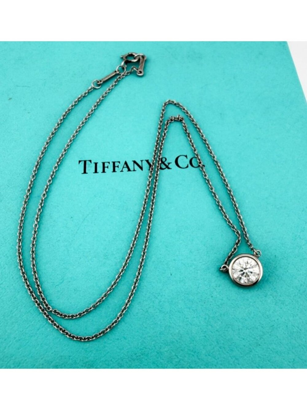 Tiffany & Co. ~0.70 Elsa Peretti Diamonds by the Yard Platinum Necklace 16"